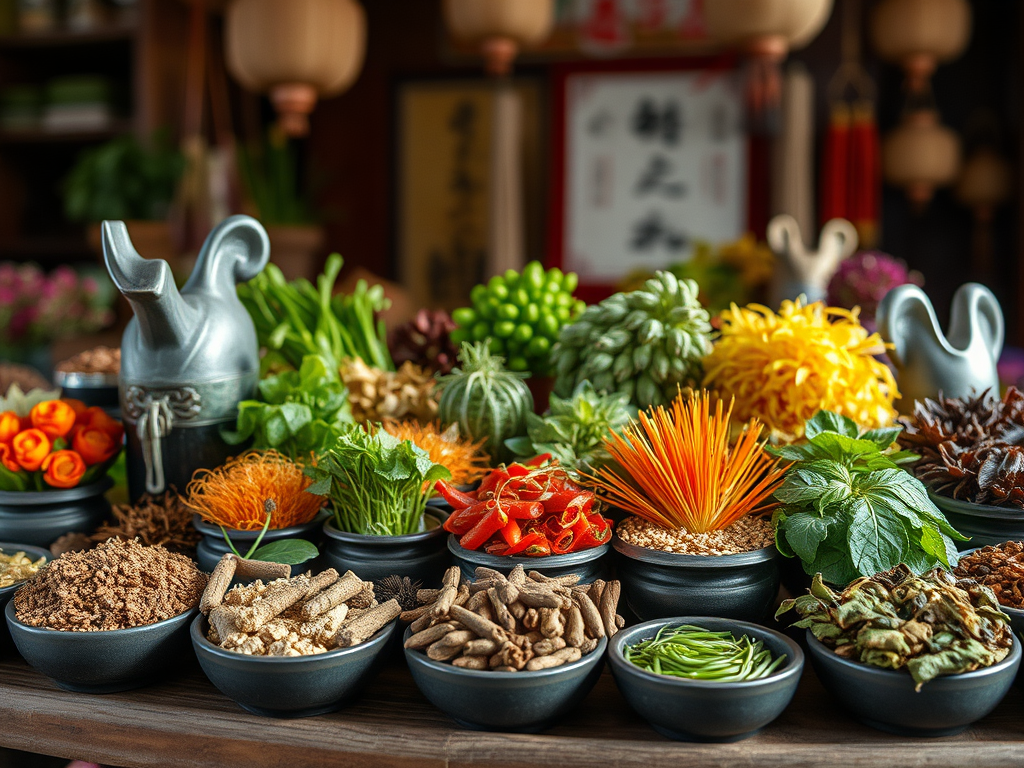 Chinese Medicine with plants